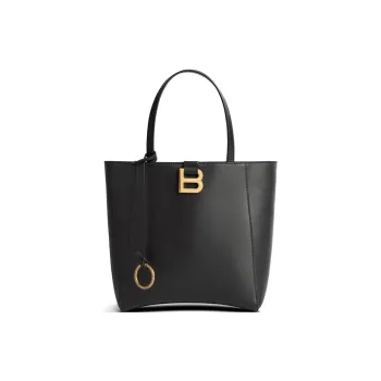 Balenciaga Hourglass Calfskin Tote Bag Shopping Bag Shoulder Bag Handbag Small Size Women's Black