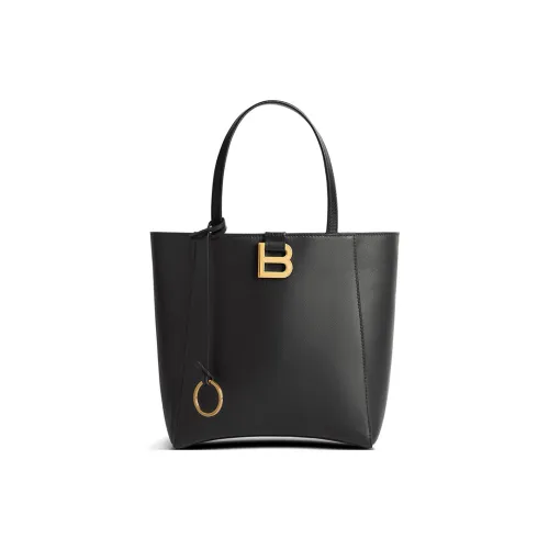 Balenciaga Hourglass Calfskin Tote Bag Shopping Bag Shoulder Bag Handbag Small Size Women's Black