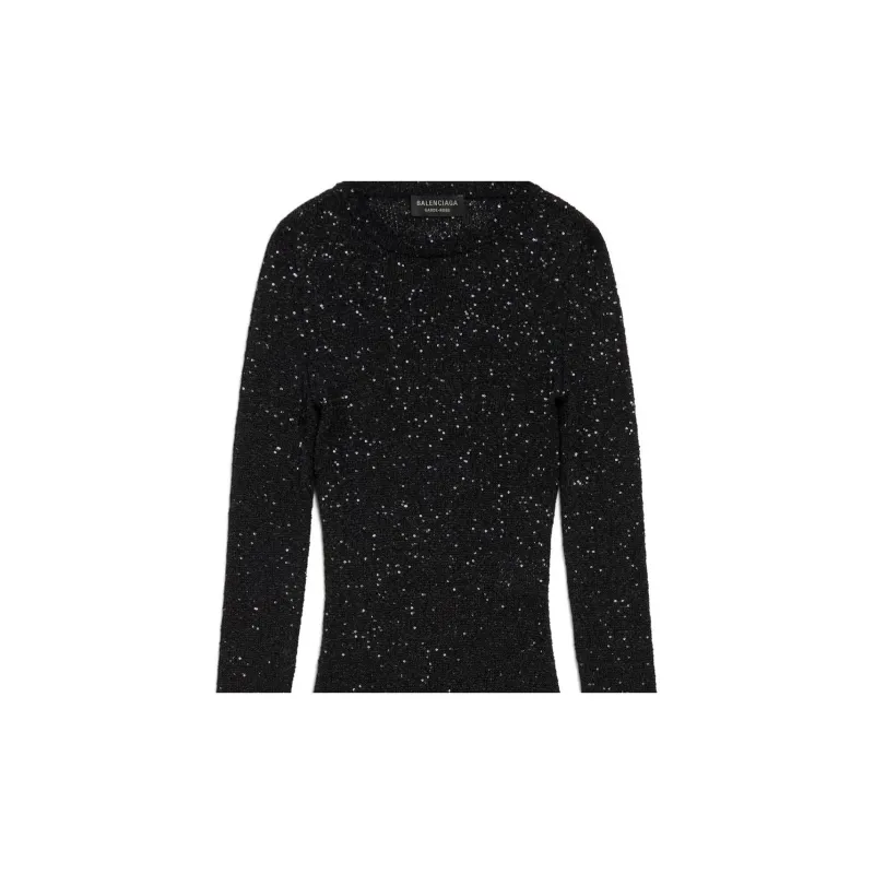 Balenciaga Long Sleeved Dresses Slim Fit Women's Black-2