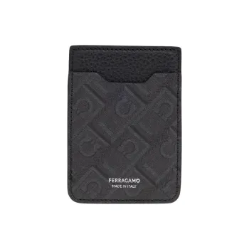 FERRAGAMO Canvas Card Holder Men's Gray