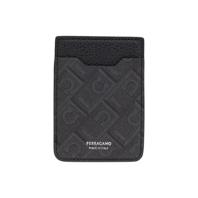 FERRAGAMO Canvas Card Holder Men's Gray-0