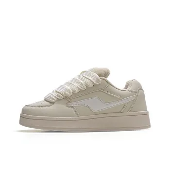 WJA Warm Slip Resistant Cushioning Impact Resistance Wear Resistant Low Top Skateboard Shoes Women's Ecru
