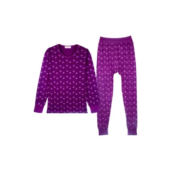 Cotton Gene Thermal Set Women's Red Purple