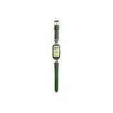 Silver Saint Blue Leather Pin Buckle--Avocado Green[Silver Connector]