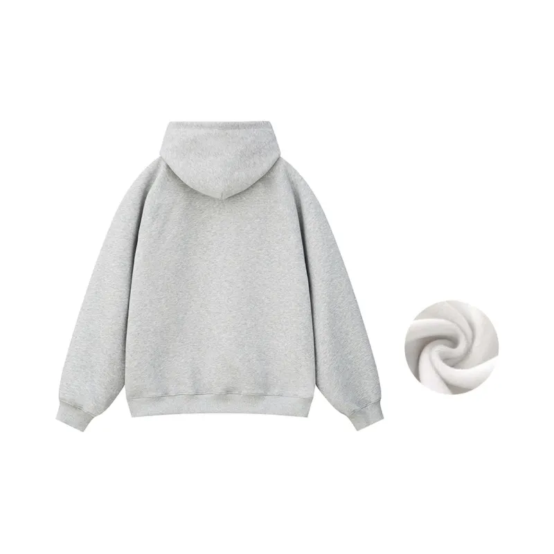 JINBEILE Sweatshirt Unisex White Heather Gray-13