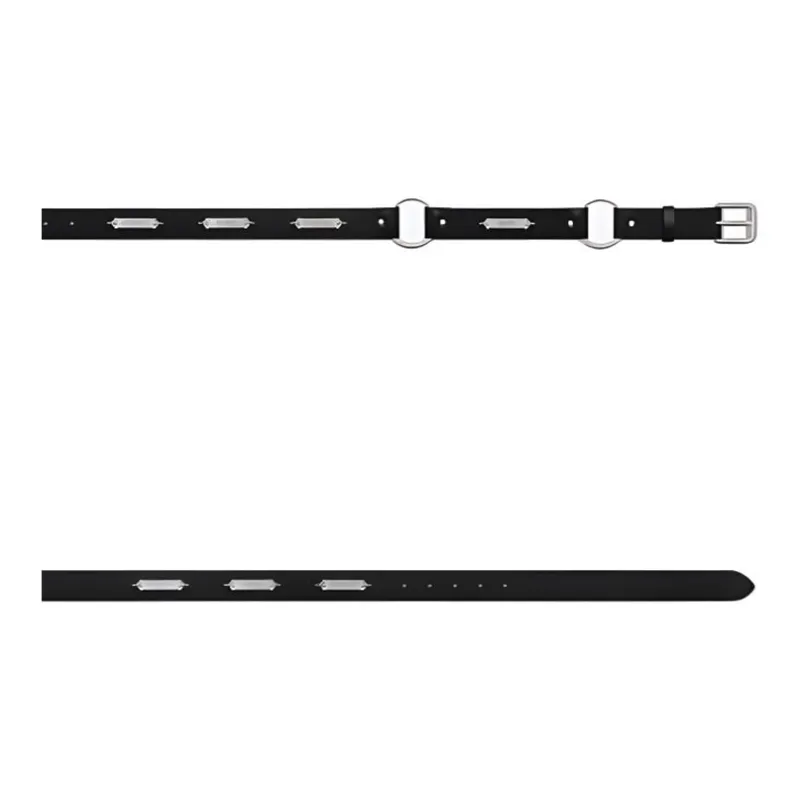 DIOR Cow Leather Leather Belts Women's Black --2