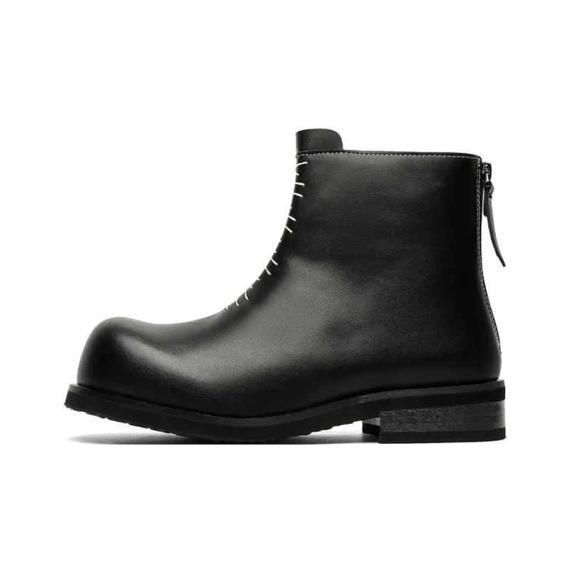 WEISHIBANGWEI Ankle Boots Men's Black-0