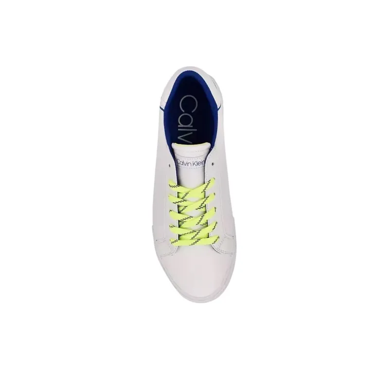 CALVIN KLEIN Low Top Skateboard Shoes Men's White Green-3