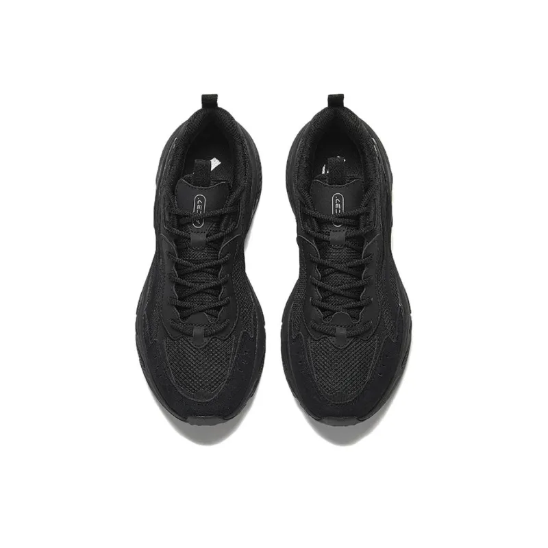 CHAOJIANTA Anti Slip Wear Resistant Low Top Chunky Sneakers Women's Black-2