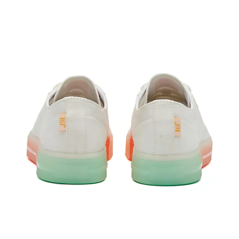 361° Durable Balanced Lightweight Breathable Supportive Low Top Skateboard Shoes Women's White Yellow-2