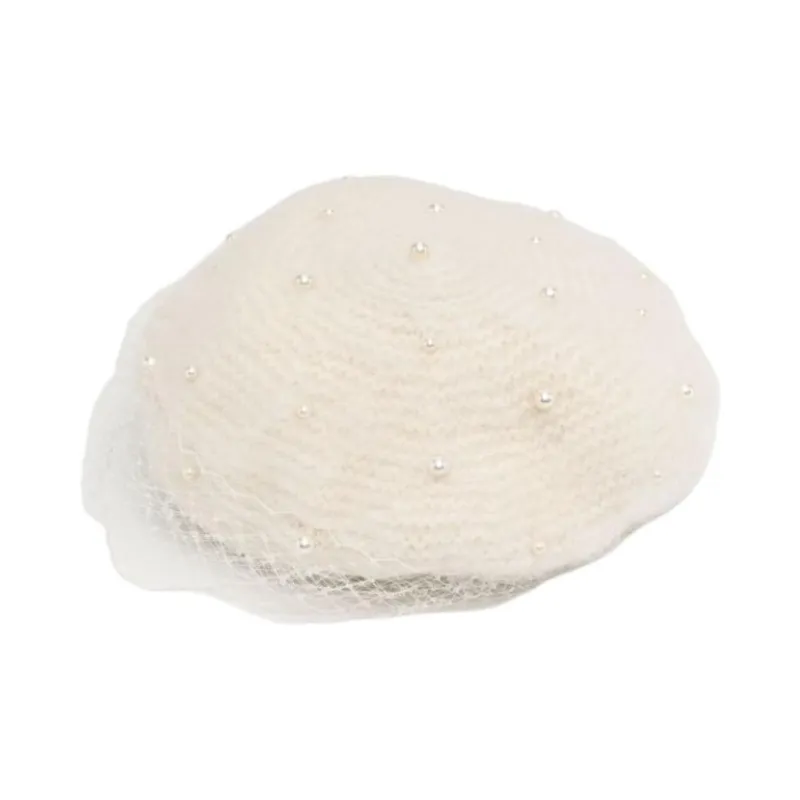 Jennifer Behr Pearl Voilette Beret-0