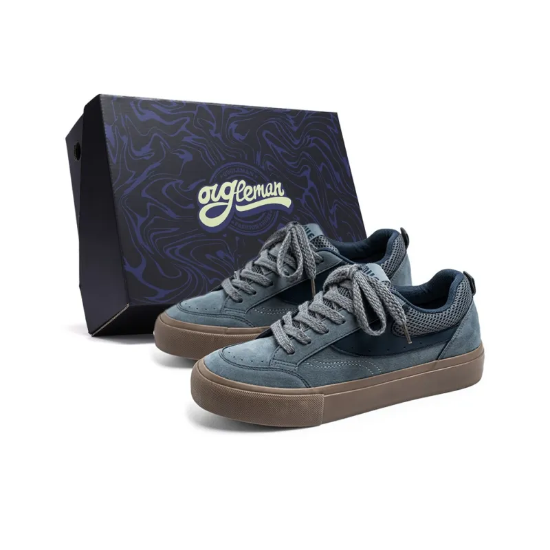 OUGLEMEN Red Snake Welcoming Spring Collection Lightweight And Breathable Low-Top Skateboard Shoes Men's-11