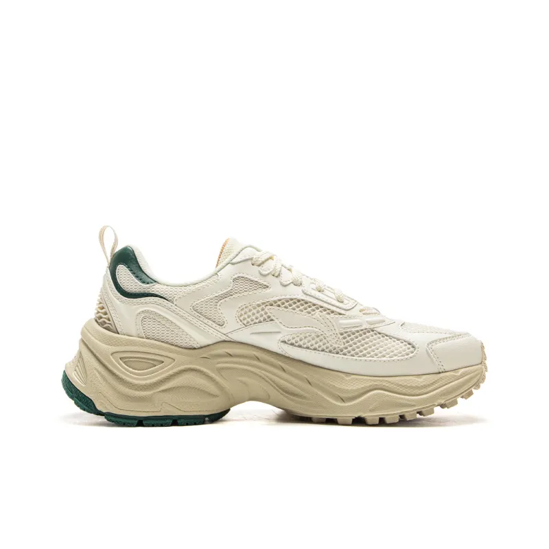 LiNing Star Ring Slip Resistant, Abrasion Resistant, Breathable Low Top Casual Shoes Women's White Green-1