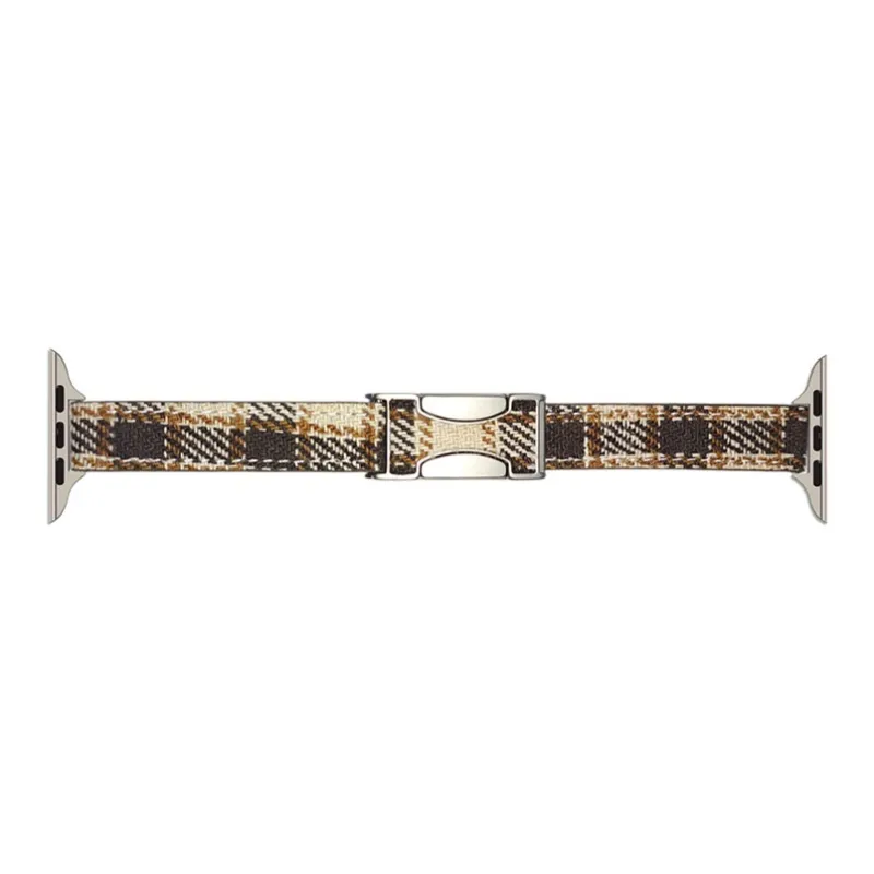 ZHENGGUANG Watch Band Apple Compatibility Woolen, Genuine Leather Material-4