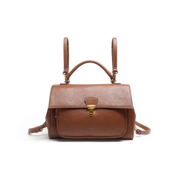 Mulinsen Polyurethane PU Leather Backpack Unisex Brown