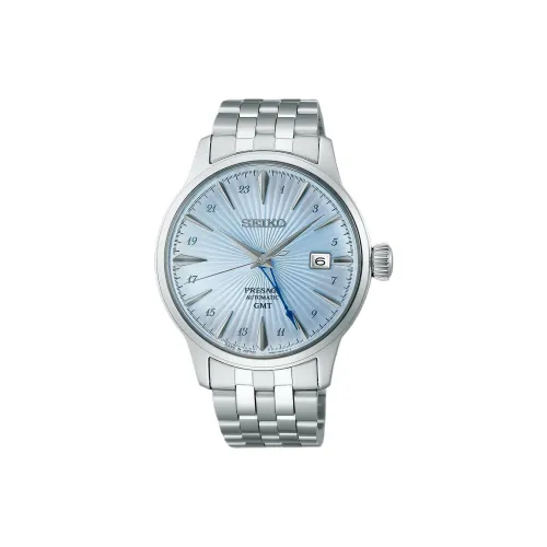 SEIKO Automatic/Manual Mechanical Movement Stainless Steel Strap Watch 40.5mm Men's Watches Blue Dial