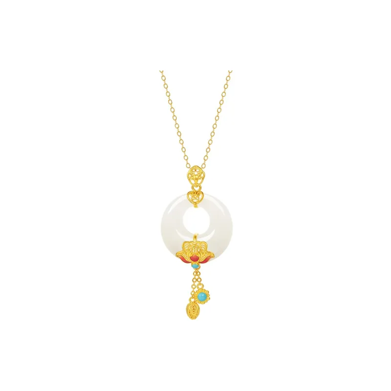 ZHOU LIU FU Hetian Jade Pendants White Jade Women's-0