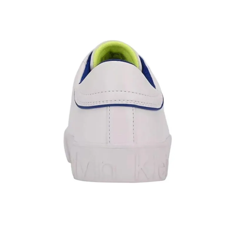 CALVIN KLEIN Low Top Skateboard Shoes Men's White Green-2