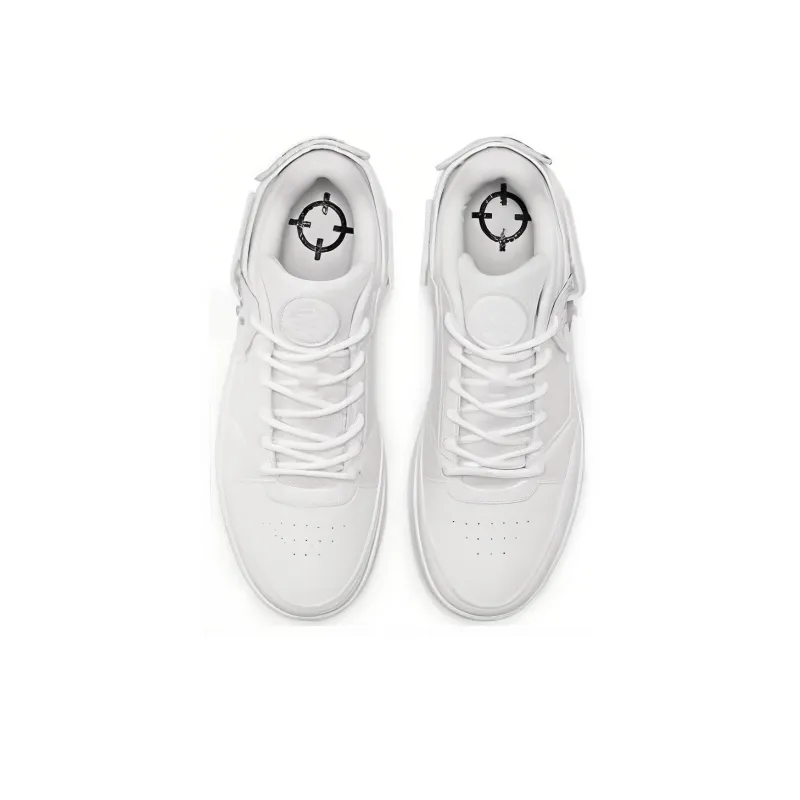 RIGORER Coverage Warm Slip-Resistant Cushioning Wear-Resistant Low-Top Skateboard Shoes Men's White-3