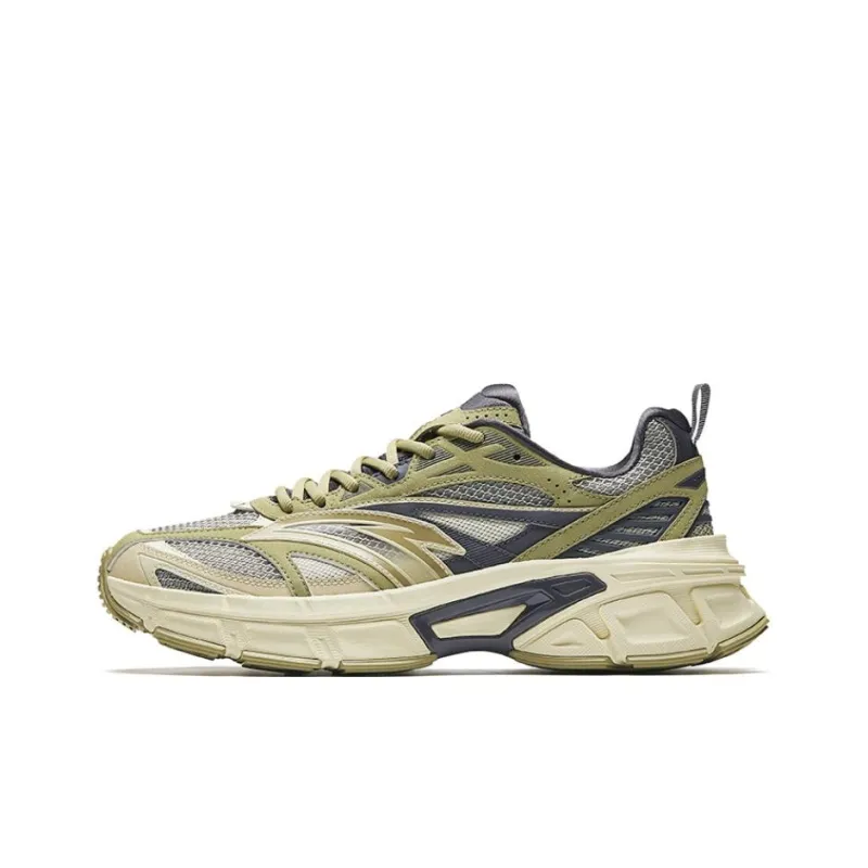 Anta Pale Heron Anti Slip Wear Resistant Low Top Casual Shoes Men's Green Yellow Gray-0