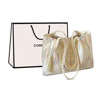 COMELY Synthetic Leather Tote Bag, Shoulder Bag Regular Women's Ecru