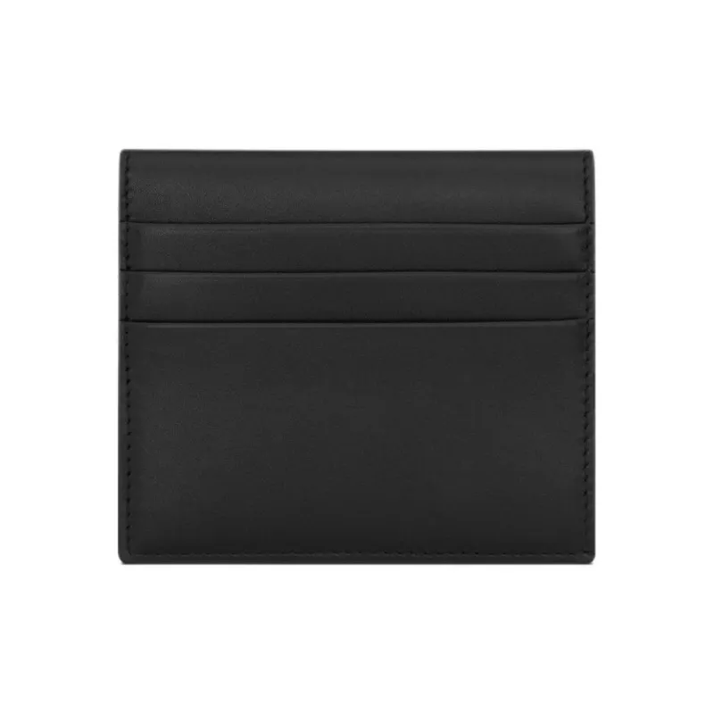 SAINT LAURENT PARIS Calfskin Card Holder Unisex Black-1