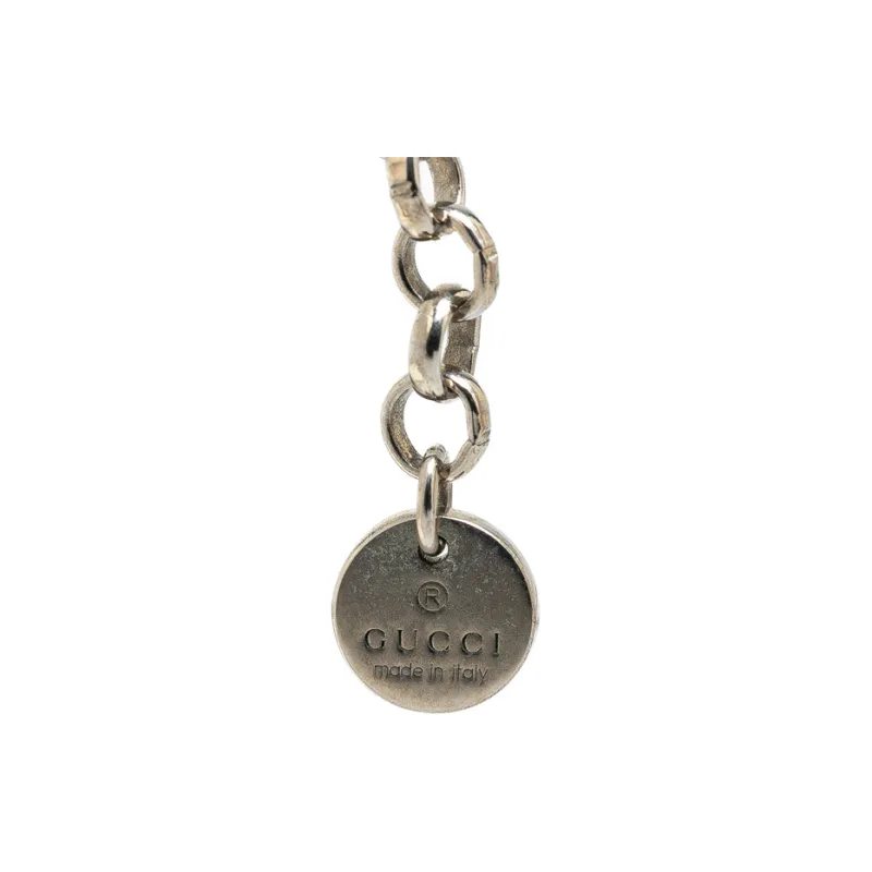 GUCCI 2000 2015 Sterling Silver Interlocking G Pendant Necklace-2