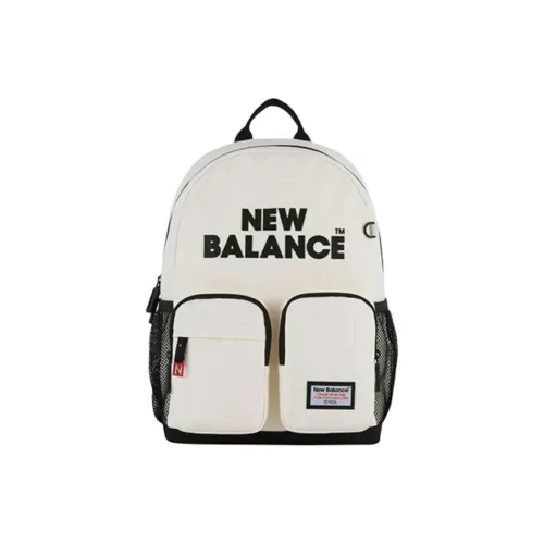 New Balance Polyester Backpack Unisex Ivory White