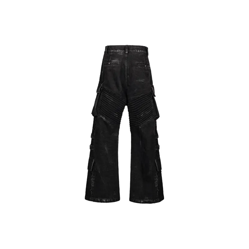 UNDERWATER Lace Up Jeans Unisex Rusty Umber-1