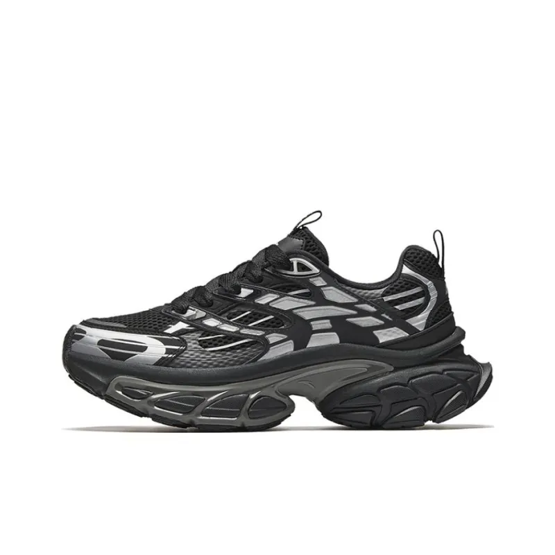 Anta Anti Slip And Wear Resistant Coverage Low Top Casual Shoes Men's Black Silver-0