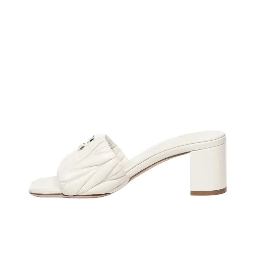 MIU MIU Slide Slippers 6cm Women's White