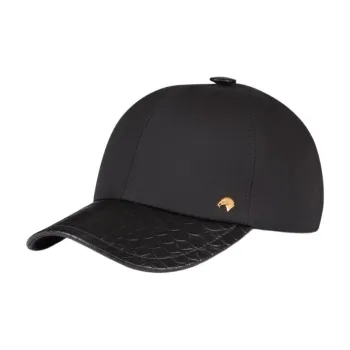 STEFANO RICCI Silk Crocodile Leather Zinc-Plated Baseball Caps Unisex Black
