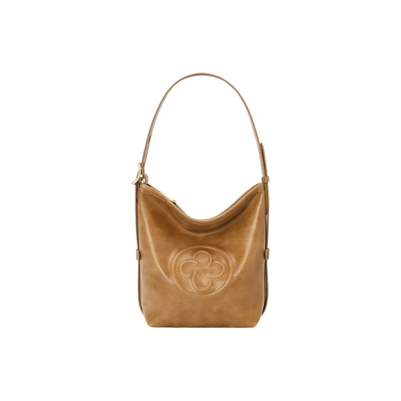 CASSILE Cow Leather Crossbody Bag, Shoulder Bag Trumpets Women's Amber-1
