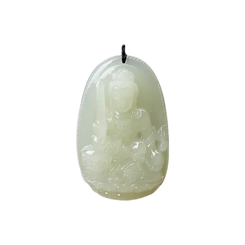 YULONGFEITIAN Hetian Jade Pendants Green Jade Unisex-2