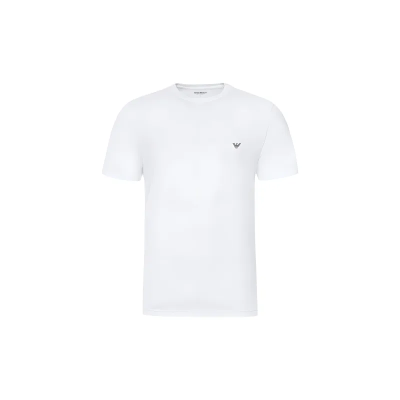 EMPORIO ARMANI SS24 Regular Logo Print Crew Neck Short Sleeved T Shirt Men's Men's 2 Pack 2 Pack-4