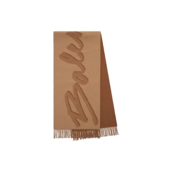 Balenciaga Wool Cashmere Knit Scarves Women's Brown