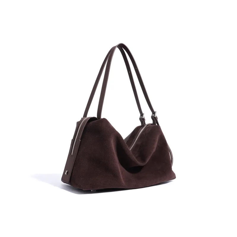 COURONNE Matte Cow Leather Handbag, Shoulder Bag Regular Women's Dark Brown/Blueberry Purple/Dark Coffee/Graphite Blue-10