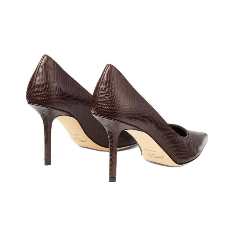Jimmy Choo LOVE Slim Heel High Heels 8.5cm Women's Coffee-4