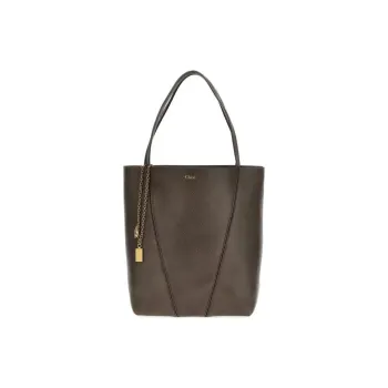 Chloe Grain Leather Tote Bag, Shopping Bag, Shoulder Bag, Handbag Women's Gray
