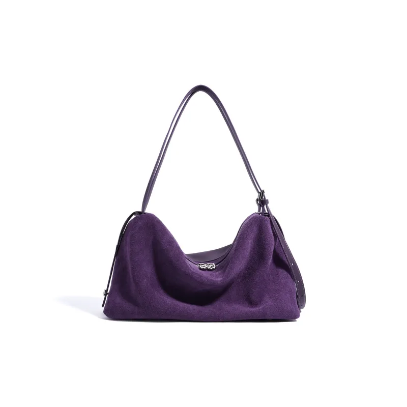 COURONNE Matte Cow Leather Handbag, Shoulder Bag Regular Women's Dark Brown/Blueberry Purple/Dark Coffee/Graphite Blue-7