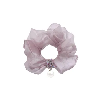 ROYALSASA Silk Chiffon, Faux Crystal Hair Tie Women's