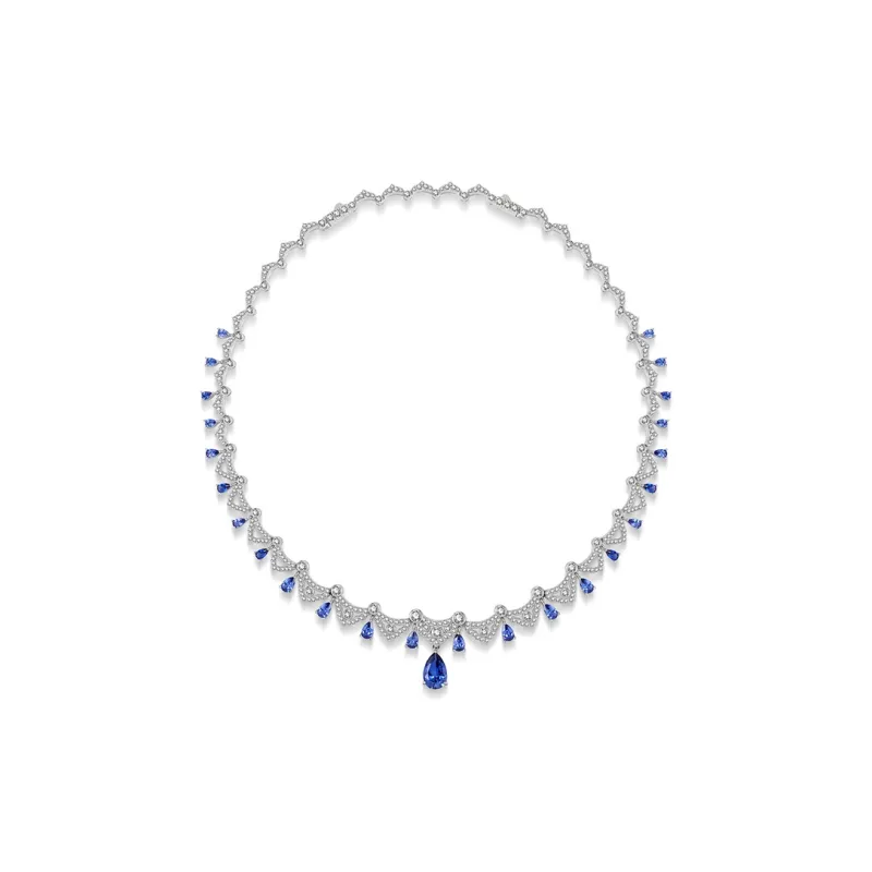 FUNNXI Rhodium Plated S925 Silver Gold Necklaces Women's-0