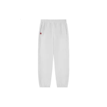 QIAODAN Quality Drying Sports Lifestyle Collection Knitted Sports Pants Men's White Linen Gray Heather Yarn