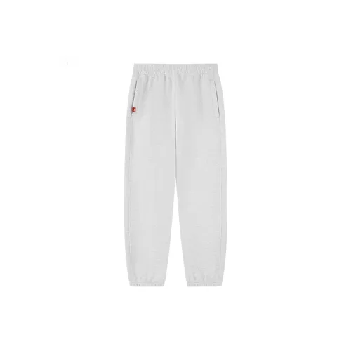 QIAODAN Quality Drying Sports Lifestyle Collection Knitted Sports Pants Men's White Linen Gray Heather Yarn