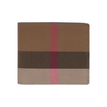 Burberry Cotton Wallet Men's Taupe & Brown