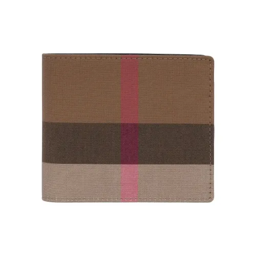 Burberry Cotton Wallet Men's Taupe & Brown