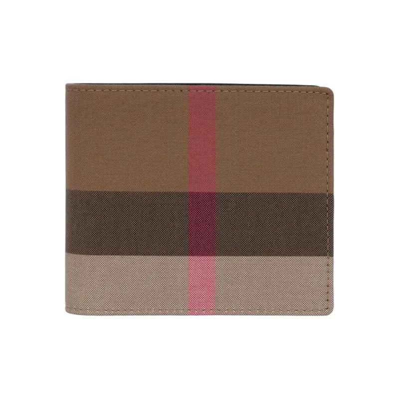 Burberry Cotton Wallet Men's Taupe & Brown-0