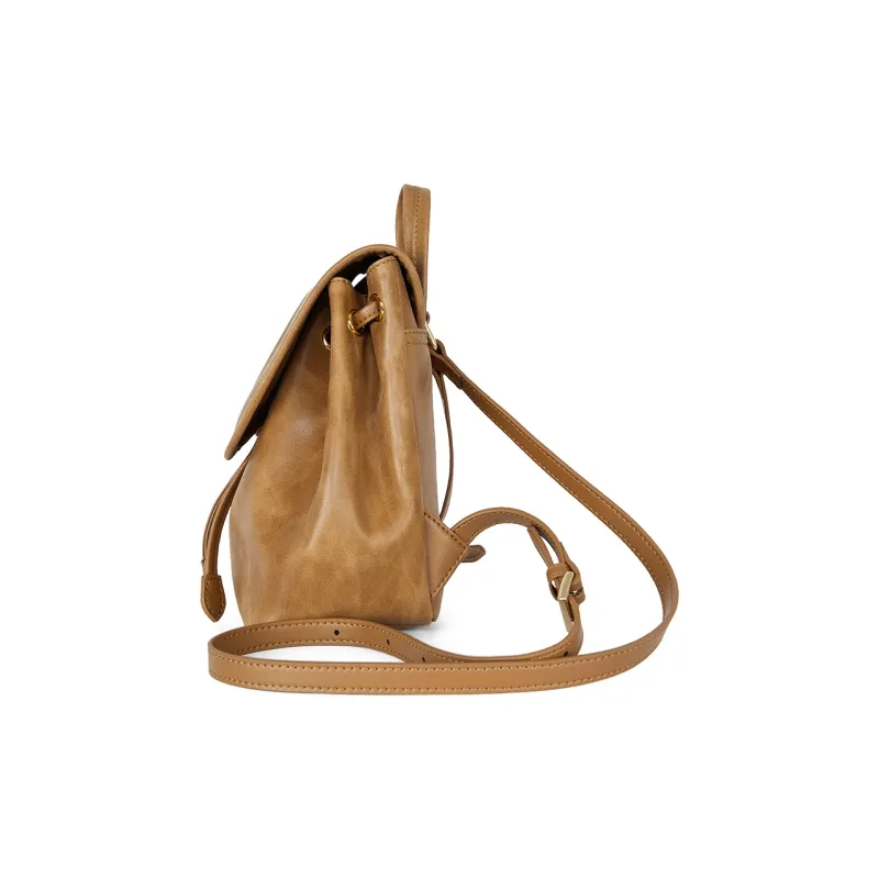 CASSILE Cow Leather Backpack Small Size Women's Amber-3