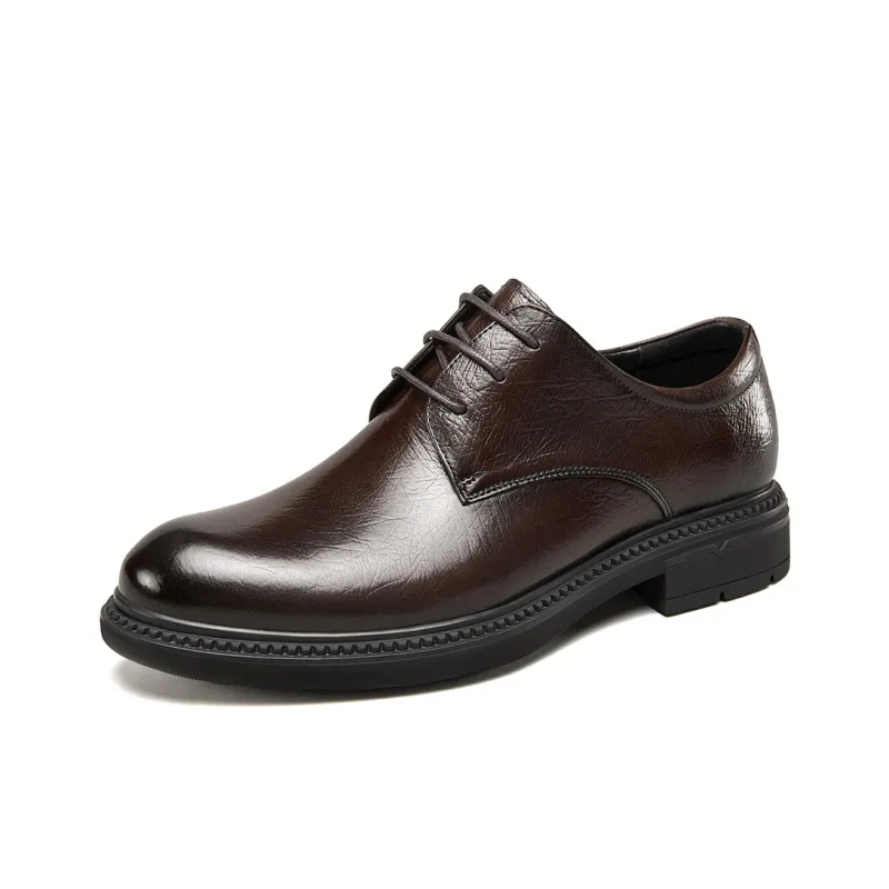 YEARCON Dress Shoes Men Low Top Brown-5