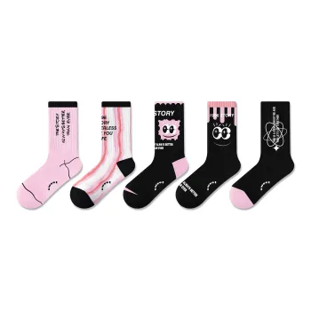 PLAN IN Mid Calf Socks Unisex 5 Pack